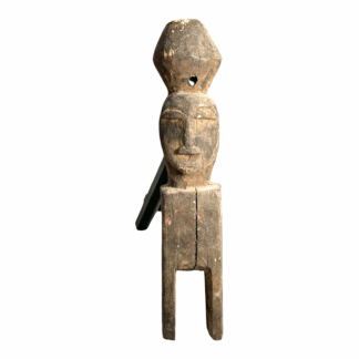 Antique Hand Carved African Baule Tribal Art Double Sided Heddle Pulley