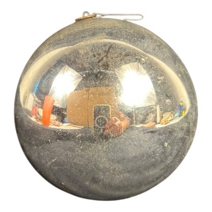 Antique Large German Kugel Glass Silver Christmas Ornament - Image 5