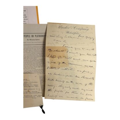 Antique Political Signature & Documents of Wharton Barker Presidential Candidate - Image 3