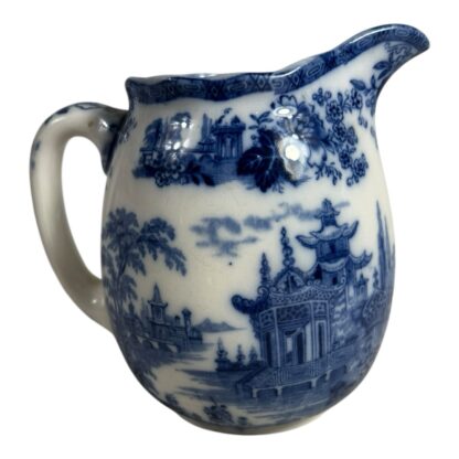 Antique Royal Doulton Madras Pattern Flow Blue Transferware Pitcher - Image 8