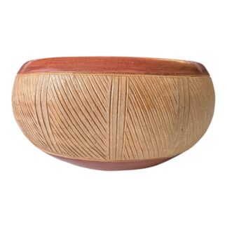 Vintage Native American San Juan Pueblo Redware Pottery Bowl (Signed)