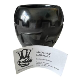 Vintage Native American Santa Clara Blackware Pottery Vase (Signed, Naranjo)