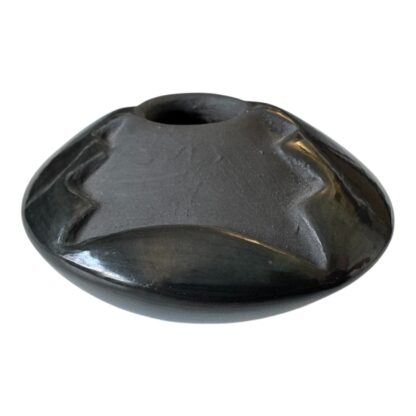 Vintage Native American Santa Clara Pueblo Blackware Pottery Pot Vessel (Signed)