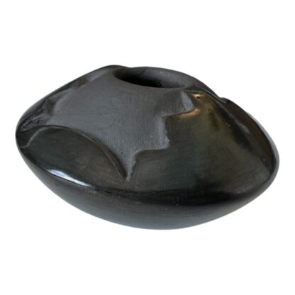 Vintage Native American Santa Clara Pueblo Blackware Pottery Pot Vessel (Signed) - Image 4