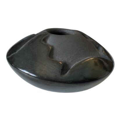 Vintage Native American Santa Clara Pueblo Blackware Pottery Pot Vessel (Signed) - Image 7