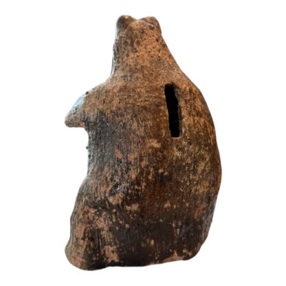 Vintage Native American Navajo Folk Art Pottery Brown Bear Piggy Bank - Image 5