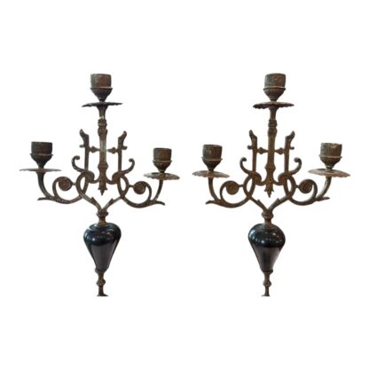 Antique European Empire Revival Style 5-Light Candleabras with Marble Bases (2) - Image 2