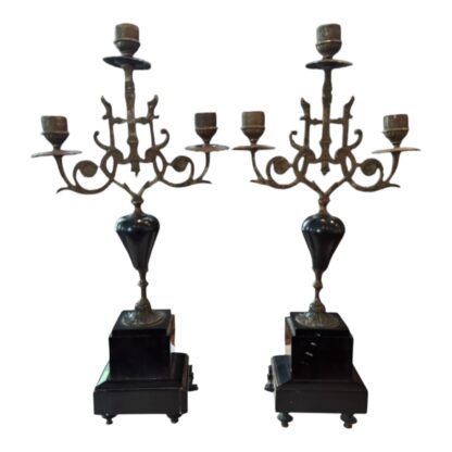 Antique European Empire Revival Style 5-Light Candleabras with Marble Bases (2) - Image 13