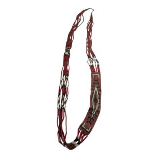 Vintage Native American Beaded Necklace with Navajo Rug Pattern