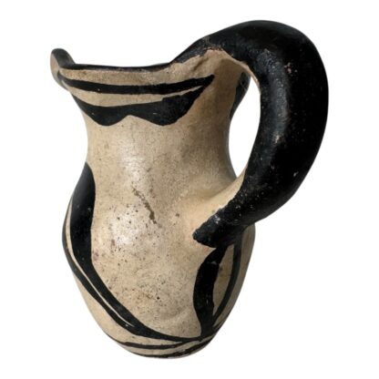 Vintage Native American Pueblo Tourist Pottery Pitcher with Floral Design - Image 3