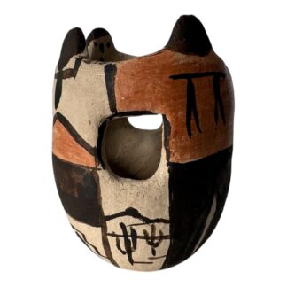 Vintage Tohono O'odham Native American Painted Figural Pottery Sculpture