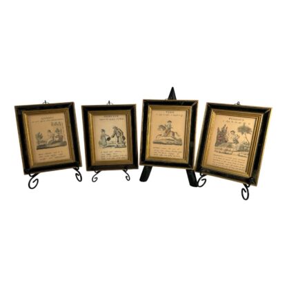 Antique Set of 4 Framed Paths of Learning English Grammar Pictures - Image 2