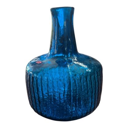 Vintage Blenko Blue Texturized Art Glass Decanter (Attr. Wayne Husted) - Image 3