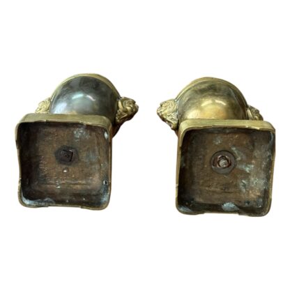 Antique Pair of Neoclassical Bronze & Cloisonné Mantel Urns or Vases - Image 8