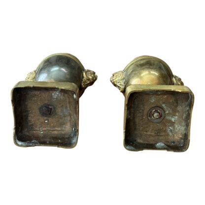 Antique Pair of Neoclassical Bronze & Cloisonné Mantel Urns or Vases - Image 9