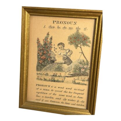 Antique Set of 4 Framed Paths of Learning English Grammar Pictures - Image 8
