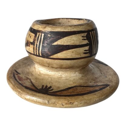 Antique Hopi Pottery Bowl with Stabilizing Base, Geometric Pueblo Design - Image 4