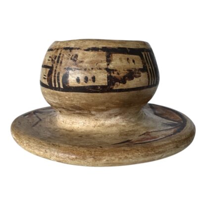 Antique Hopi Pottery Bowl with Stabilizing Base, Geometric Pueblo Design - Image 5