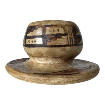 Antique Hopi Pottery Bowl with Stabilizing Base, Geometric Pueblo Design - Image 6