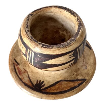 Antique Hopi Pottery Bowl with Stabilizing Base, Geometric Pueblo Design - Image 7