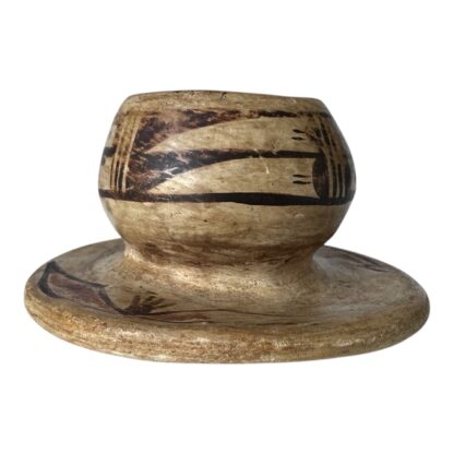 Antique Hopi Pottery Bowl with Stabilizing Base, Geometric Pueblo Design - Image 8