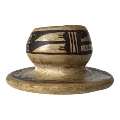 Antique Hopi Pottery Bowl with Stabilizing Base, Geometric Pueblo Design - Image 9