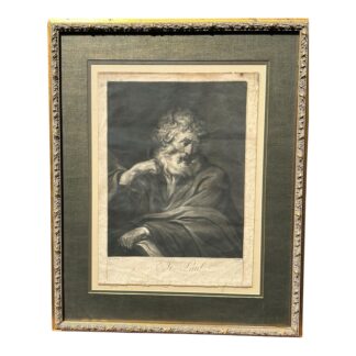 Antique Anthoon Van Dyk 18th Century Pinx Print of St. Paul