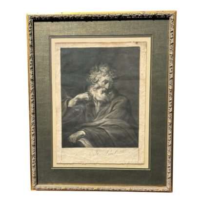 Antique Anthoon Van Dyk 18th Century Pinx Print of St. Paul - Image 21