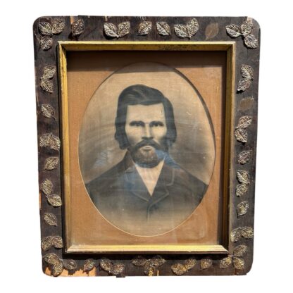 Antique Framed Folk Art Portrait of Wellington Conaway 1848 - Image 2