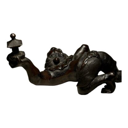Antique Japanese Bronze Creature Qilin Shishi Lion Protector - Japanese Buddhism - Image 9