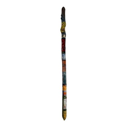Vintage Hand Carved and Painted Folk Art Walking Stick by Chris Lewallen