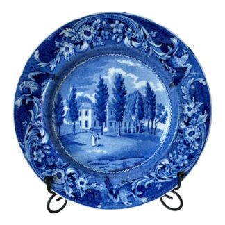 Antique Historical Staffordshire Blue White Transferware Plate – Hoboken NJ
