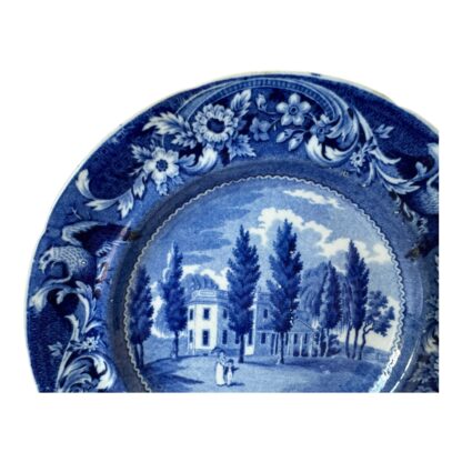 Antique Historical Staffordshire Blue White Transferware Plate – Hoboken NJ - Image 3