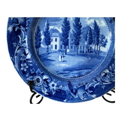 Antique Historical Staffordshire Blue White Transferware Plate – Hoboken NJ - Image 4