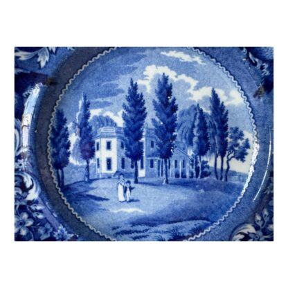 Antique Historical Staffordshire Blue White Transferware Plate – Hoboken NJ - Image 8