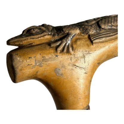 Antique Hand Carved Crocodile Alligator Top Cane - Image 4