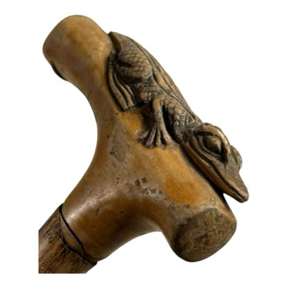 Antique Hand Carved Crocodile Alligator Top Cane - Image 15