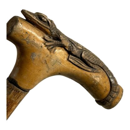 Antique Hand Carved Crocodile Alligator Top Cane - Image 16