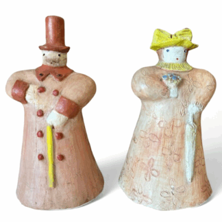 Vintage Italian Alf Gaudenzi Ceramic Pottery Man & Woman Figurines (Signed)