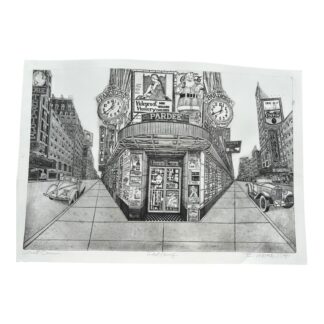 Vintage Bruce McCombs Artist Proof Signed Etching Entitled Street Corner