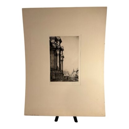 Antique Architectural Etching Entitled Palais De Justice Brussels Graham Cliverd - Image 2