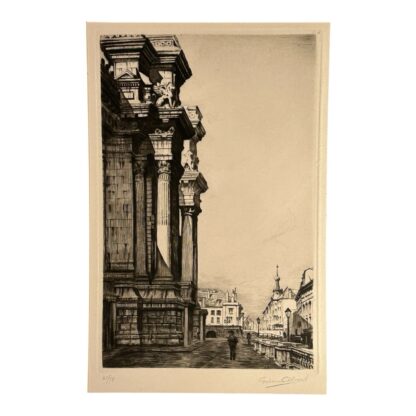 Antique Architectural Etching Entitled Palais De Justice Brussels Graham Cliverd - Image 4