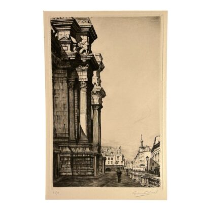 Antique Architectural Etching Entitled Palais De Justice Brussels Graham Cliverd - Image 5