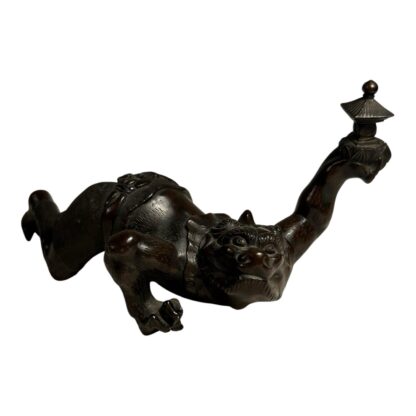 Antique Japanese Bronze Creature Qilin Shishi Lion Protector - Japanese Buddhism - Image 2
