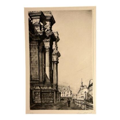 Antique Architectural Etching Entitled Palais De Justice Brussels Graham Cliverd - Image 13