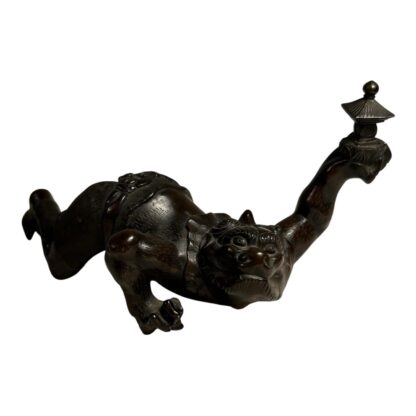 Antique Japanese Bronze Creature Qilin Shishi Lion Protector - Japanese Buddhism - Image 3