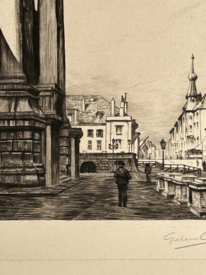 Antique Architectural Etching Entitled Palais De Justice Brussels Graham Cliverd - Image 20
