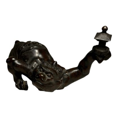 Antique Japanese Bronze Creature Qilin Shishi Lion Protector - Japanese Buddhism - Image 5