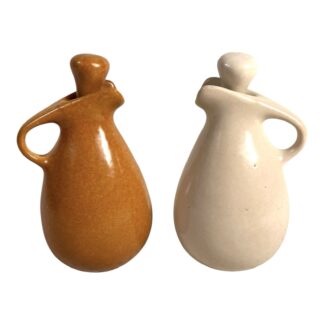 Vintage Roseville Pottery Raymor Cruets with Stoppers - by Ben Siebel - Set of 2