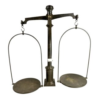 Antique German Brass Balance Scale – M Koppelow Berlin Apothecary Merchant